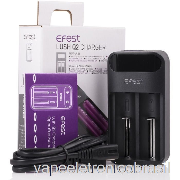 Vape Recarregável Efest Exuberante Q2 Carregador De Bateria Led Inteligente De 2 Compartimentos