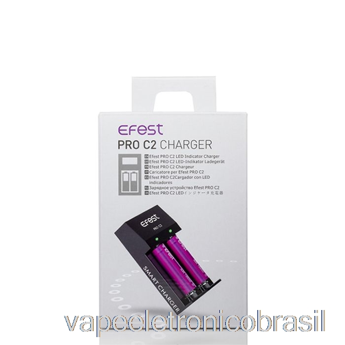 Vape Recarregável Efest Pro C2 Carregador De Bateria Inteligente De 2 Baias