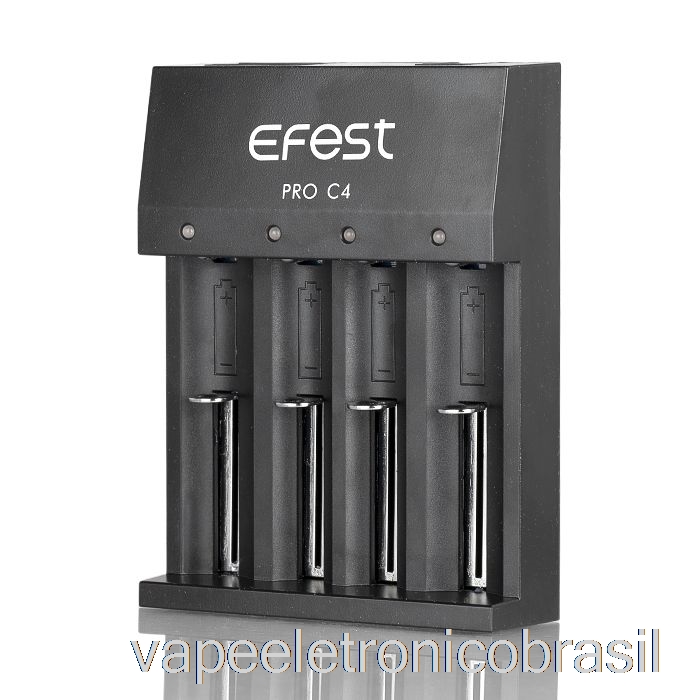 Vape Recarregável Efest Pro C4 Carregador De Bateria Inteligente De 4 Baias