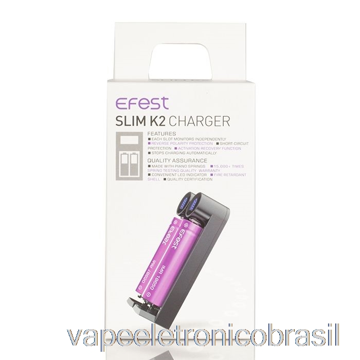 Vape Eletrônico Efest Slim K2 Carregador De Bateria De Dois Slots