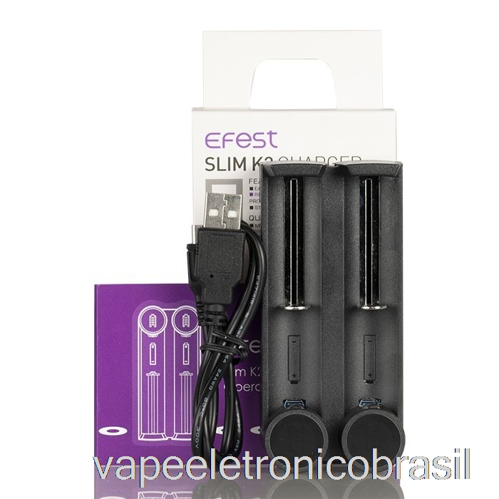 Vape Eletrônico Efest Slim K2 Carregador De Bateria De Dois Slots