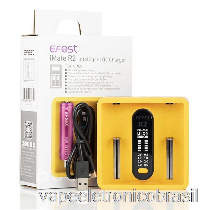 Vape Eletrônico Efest Imate R2 Carregador Qc Inteligente