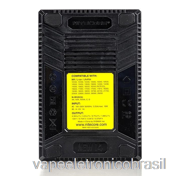 Vape Eletrônico Nitecore I4 Carregador De Bateria V2 (4 Baias)