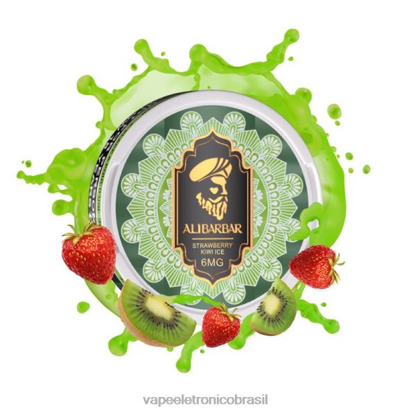 Alibarbar bolsas de nicotina gelo de morango e kiwi 6BR2891 - Vape Recarregável
