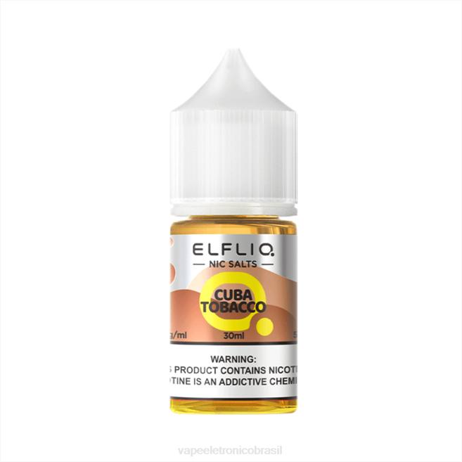ELFBAR ELFLIQ Nic Salt 30ml Tabaco Cuba 224B16 Vape Recarregável