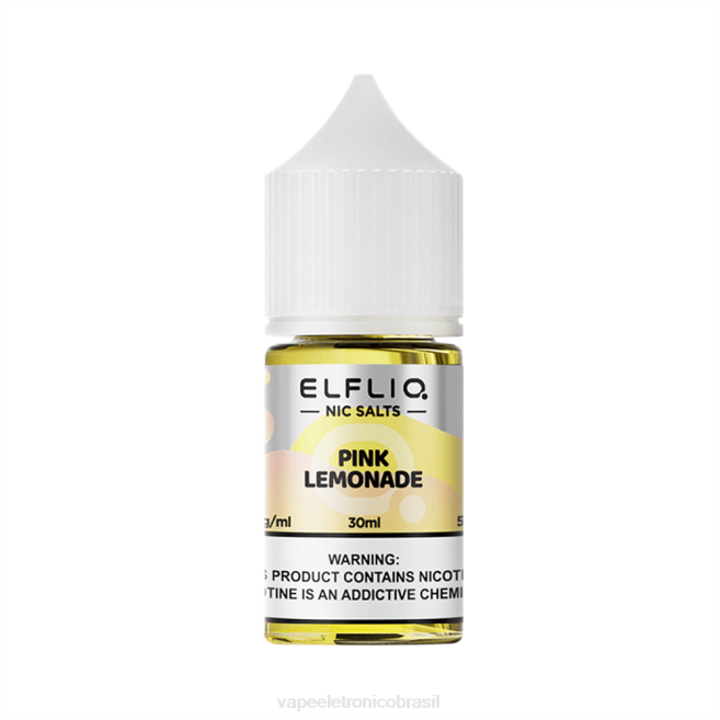 ELFBAR ELFLIQ Nic Salt 30ml limonada rosa 224B25 Vape Sem Nicotina