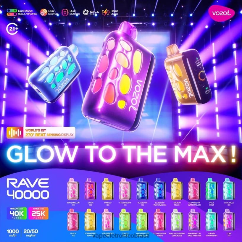 Vozol Rave 40000 66LLLR1 Vape Recarregável