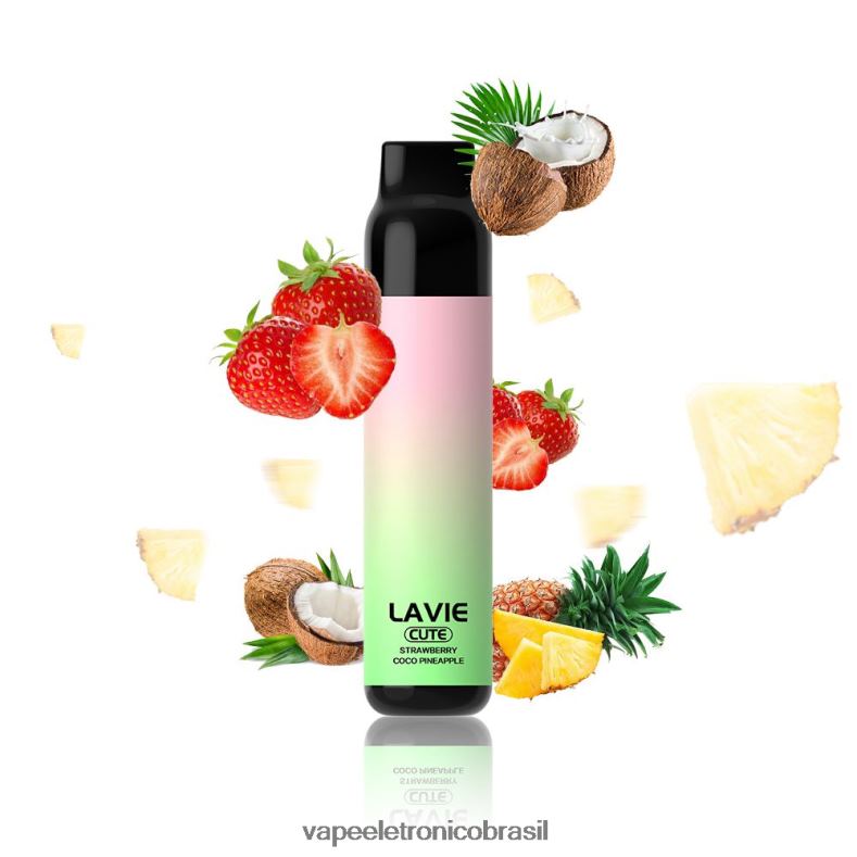 LAVIE BAR 3.000 baforadas morango coco maçã 4DFH2291 - Vape Recarregável