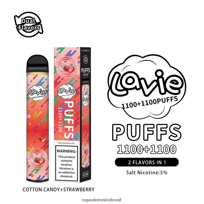 LAVIE BAR Switch 2.200 baforadas algodão doce/morango 4DFH2293 - Vape Eletronico