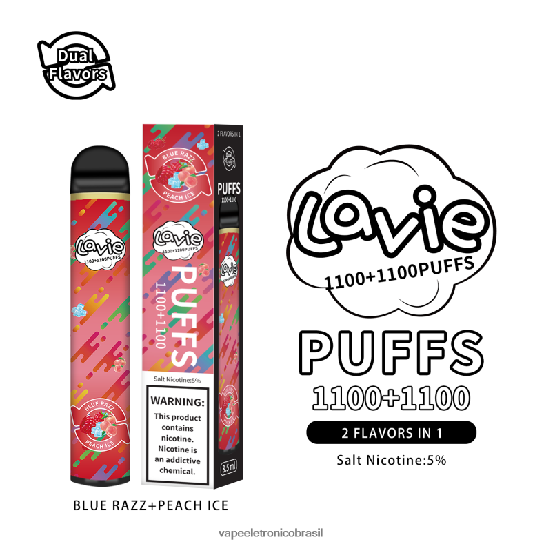 LAVIE BAR Switch 2.200 baforadas razz azul/gelo de pêssego 4DFH2298 - Vape Eletronico