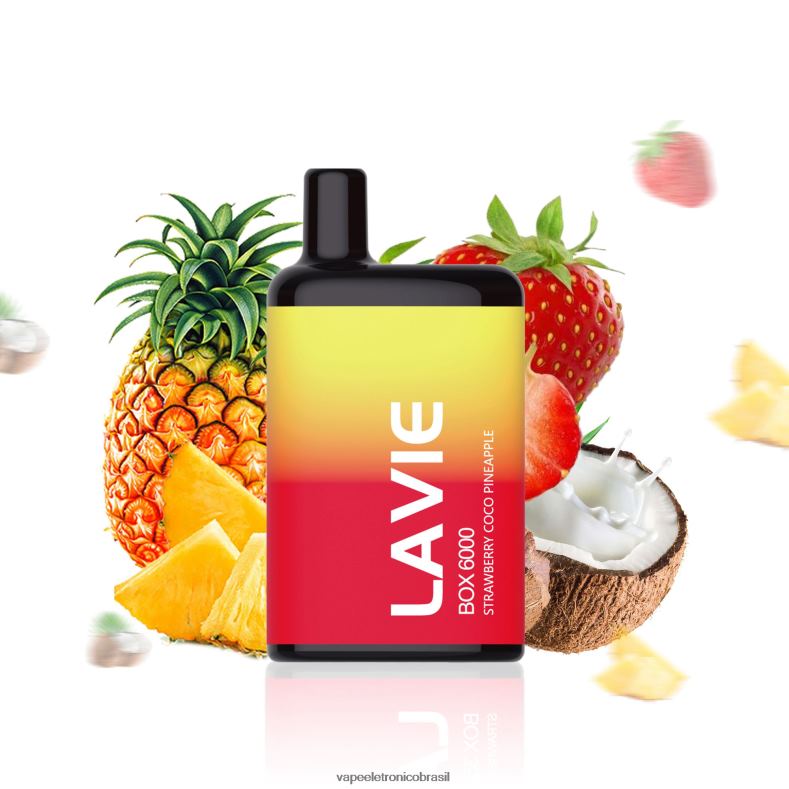 LAVIE BOX 6.000 baforadas morango coco abacaxi 4DFH2205 - Vape Sem Nicotina