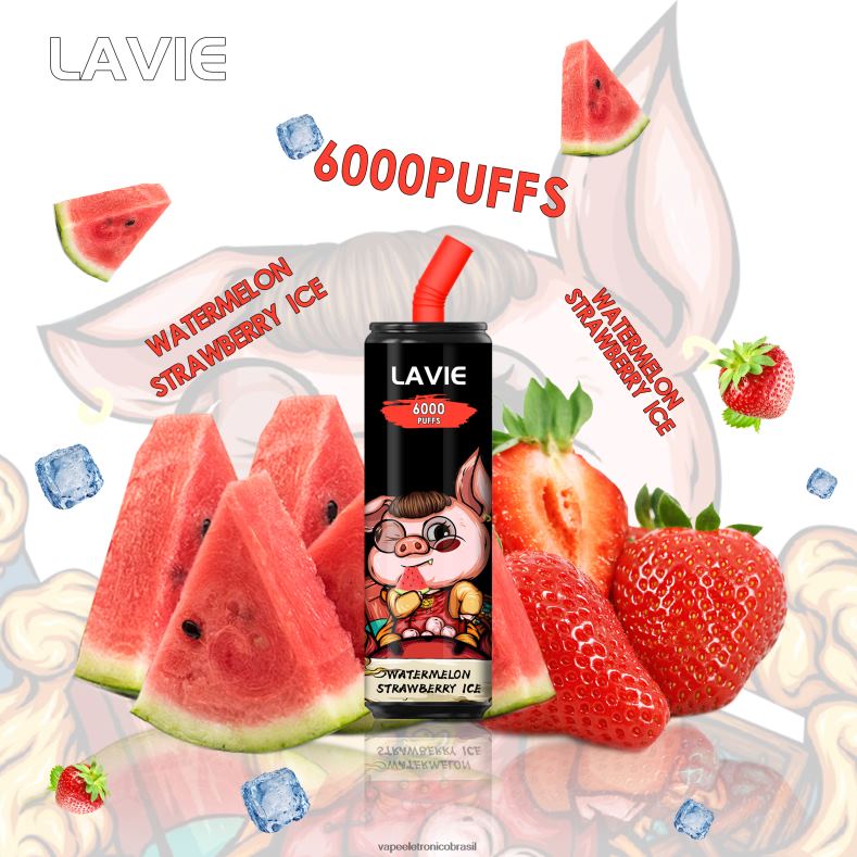 LAVIE Coke BAR 6.000 baforadas sorvete de melancia e morango 4DFH2267 - Vape Vaporesso