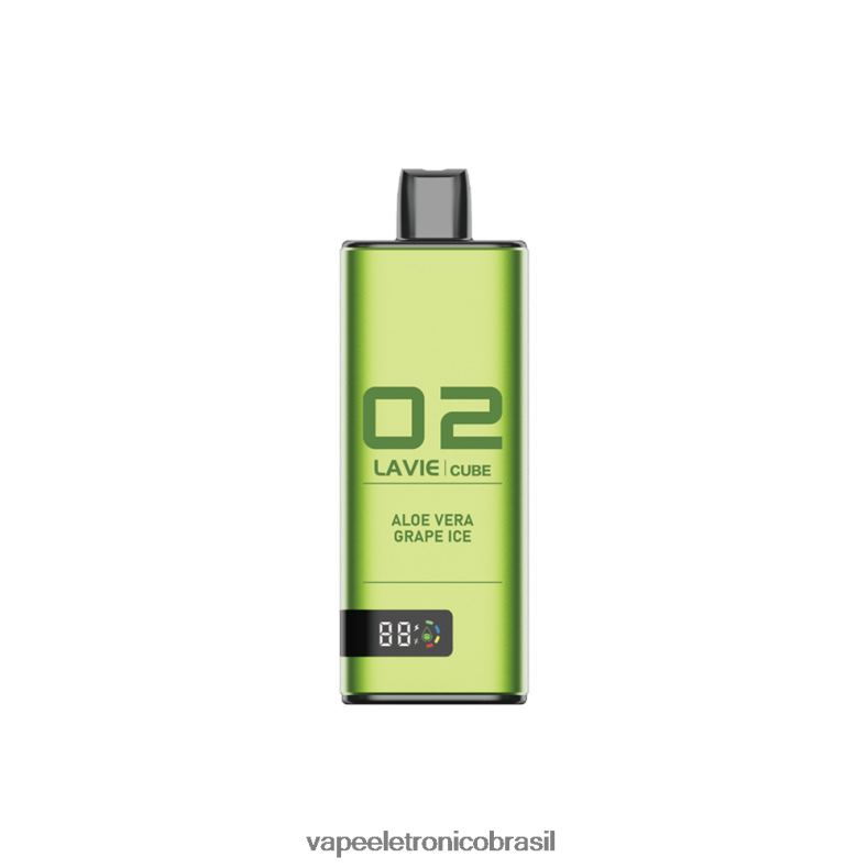 LAVIE Cube 20.000 baforadas gelo de uva aloe vera 4DFH236 - Vape Recarregável