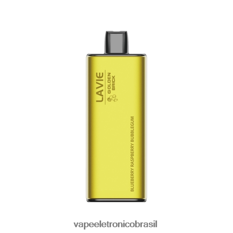 LAVIE GOLDEN BRICK 10.000 baforadas chiclete de framboesa e mirtilo 4DFH255 - Vape Sem Nicotina