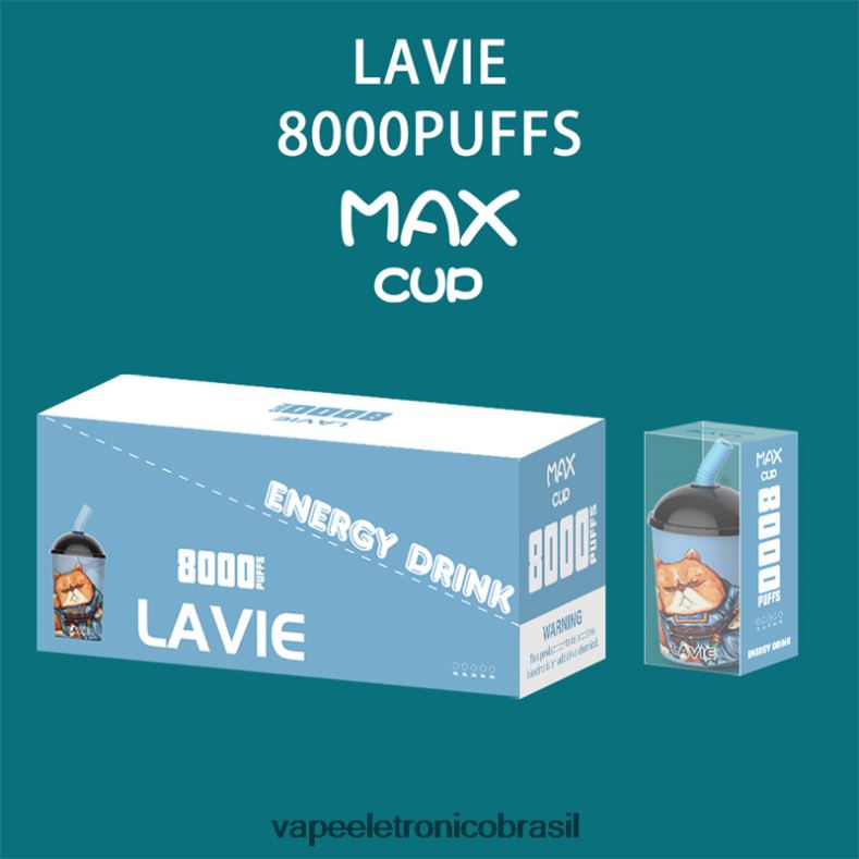 LAVIE Max Cup 8.000 baforadas bebida energética 4DFH2259 - Vape Descartavel