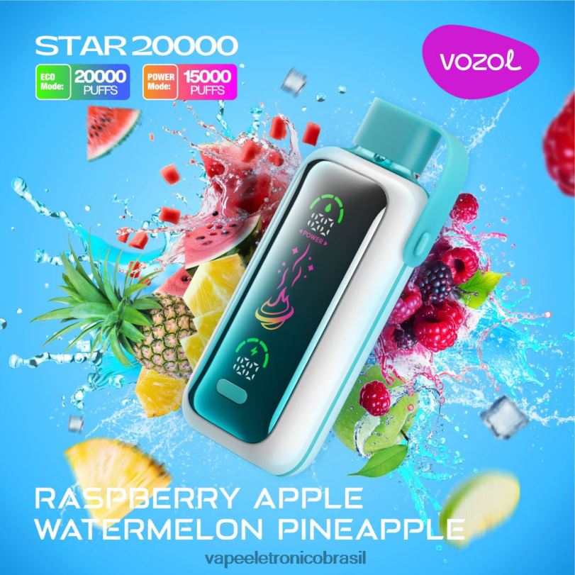 Vape Eletronico - VOZOL STAR 20.000 framboesa maçã melancia abacaxi 6D4H618
