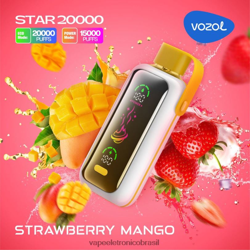 Vape Recarregável - VOZOL STAR 20.000 manga morango 6D4H61