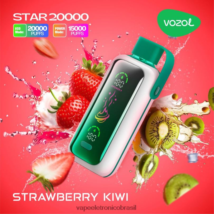 Vape Sem Nicotina - VOZOL STAR 20.000 kiwi morango 6D4H620