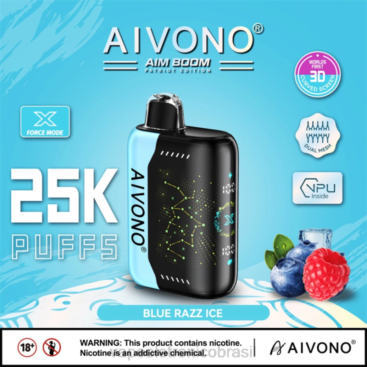 Aivono AIM BOOM 25.000 gelo azul NHDB2345 - Vape Sem Nicotina