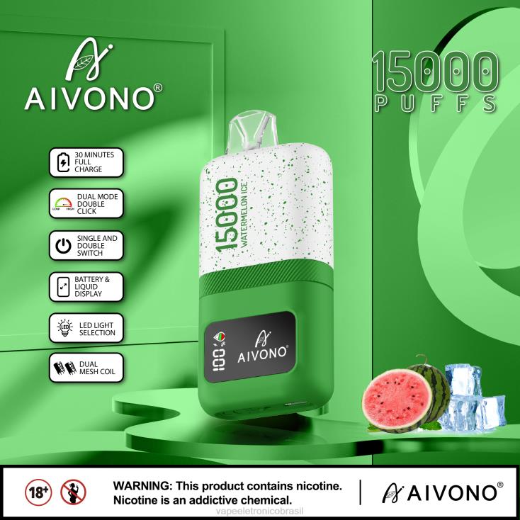 Aivono AIM magic 15.000 gelo de melancia NHDB270 - Vape Sem Nicotina