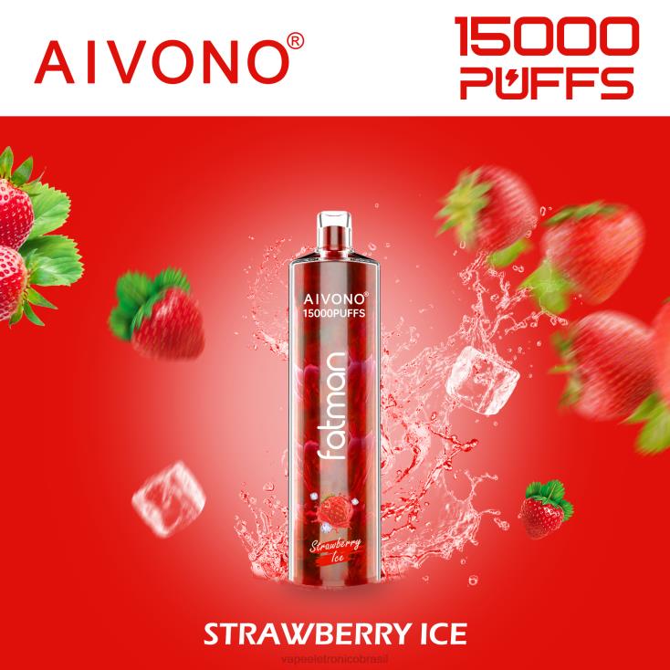 Aivono FATMAN 15.000 gelo de morango NHDB211 - Vape Recarregável