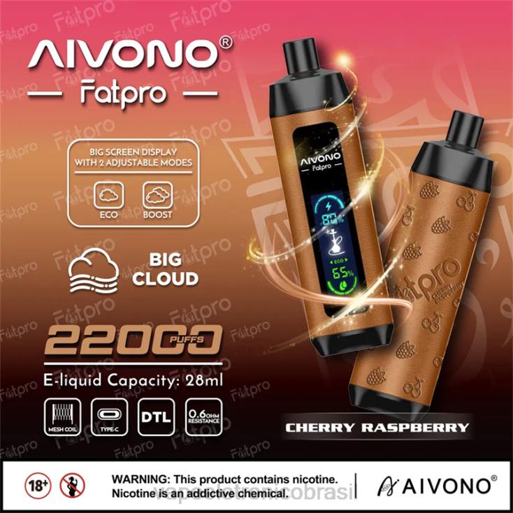 Aivono Fatpro 22.000 framboesa cereja NHDB24 - Vape Descartavel