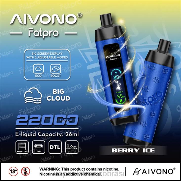 Aivono Fatpro 22.000 gelo de baga NHDB210 - Vape Sem Nicotina