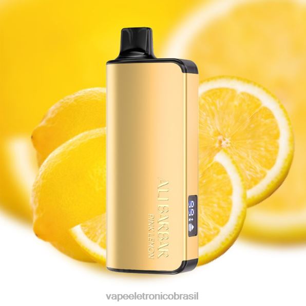 Alibarbar Ingot 20.000 vapores descartáveis limão rosa 6BR2840 - Vape Sem Nicotina
