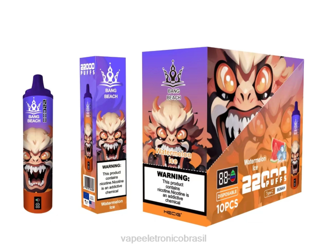 Bang Beach Tela inteligente de 22.000 baforadas gelo de melancia 226X022 - Vape Vaporesso