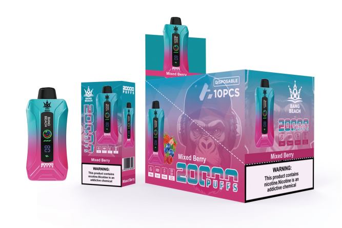 Bang Beach Vape de tela inteligente de 20.000 sopros baga mista 226X05 - Vape Sem Nicotina