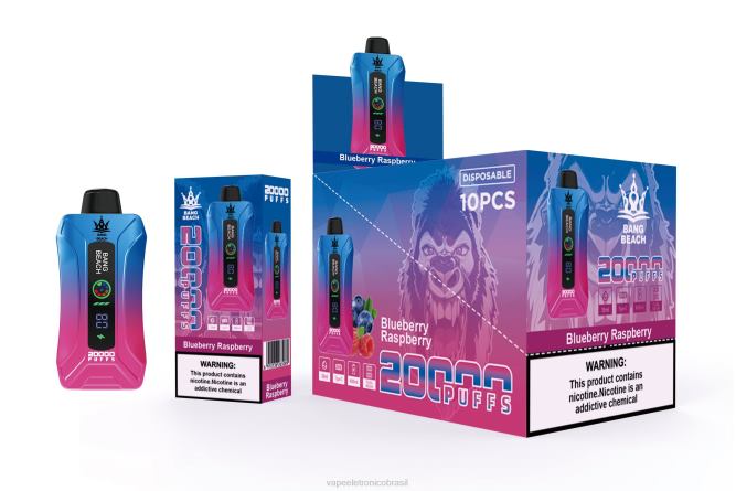 Bang Beach Vape de tela inteligente de 20.000 sopros framboesa mirtilo 226X012 - Vape Vaporesso