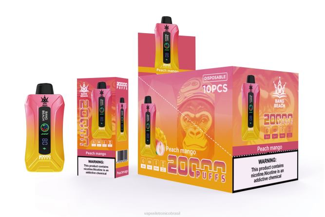 Bang Beach Vape de tela inteligente de 20.000 sopros manga pêssego 226X02 - Vape Vaporesso