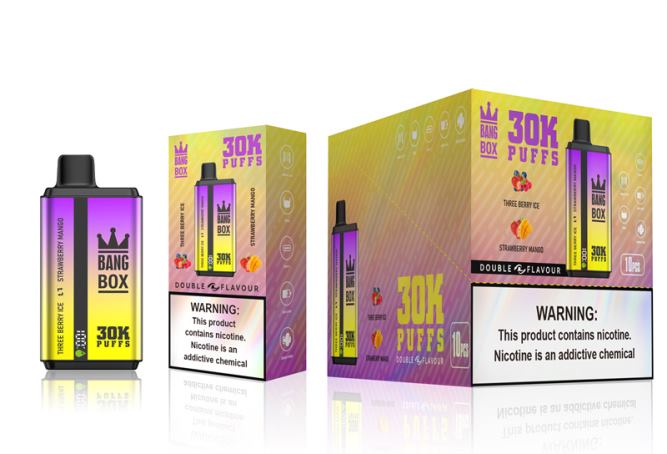 Bang Box 30.000 baforadas sabores duplos gelo de três frutas e manga de morango 226X067 - Vape Vaporesso