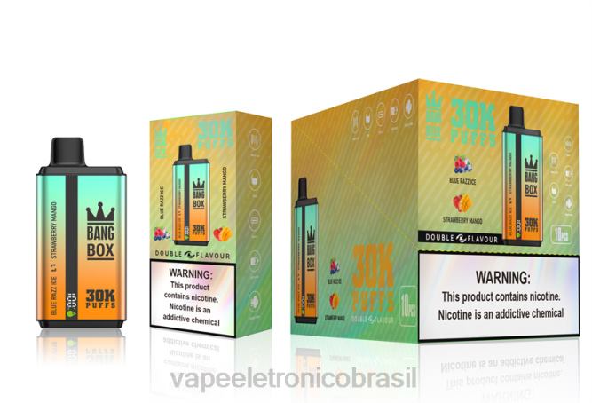 Bang Box 30.000 baforadas sabores duplos gelo razz azul e manga morango 226X073 - Vape Eletronico