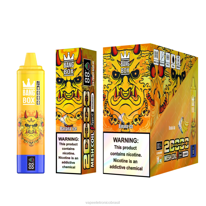 Bang Box Tela inteligente de 20.000 baforadas gelo de banana 226X057 - Vape Vaporesso