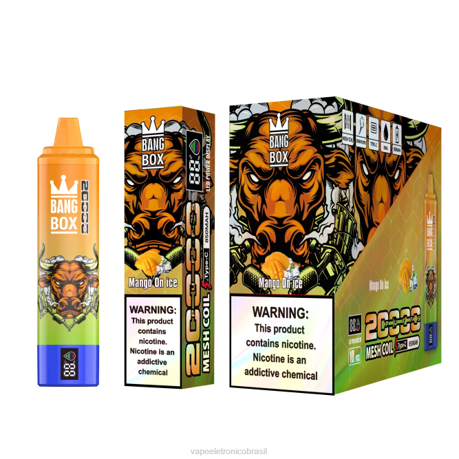Bang Box Tela inteligente de 20.000 baforadas manga no gelo 226X054 - Vape Descartavel