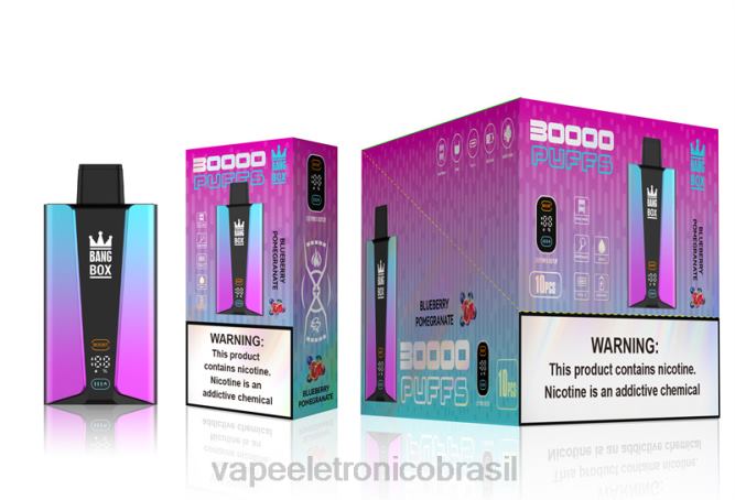 Bang Box Tela inteligente de 30.000 baforadas pomgerante de mirtilo 226X080 - Vape Sem Nicotina