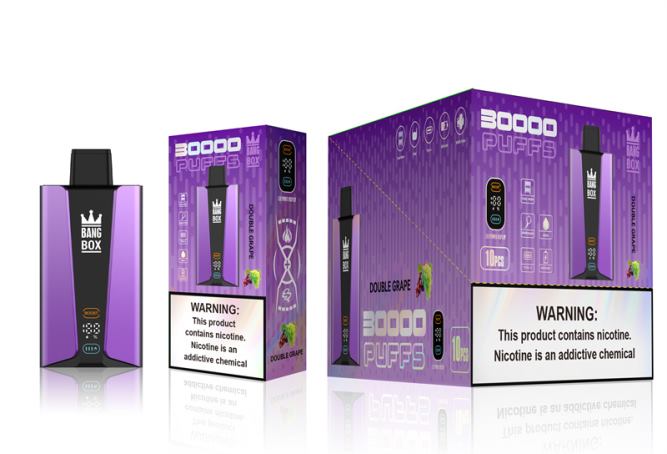 Bang Box Tela inteligente de 30.000 baforadas uva dupla 226X085 - Vape Sem Nicotina