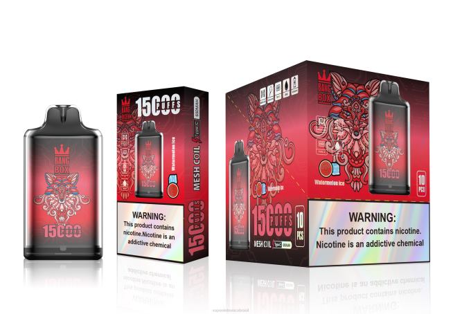 Bang Box s1-15000 baforadas gelo de melancia 226X0106 - Vape Recarregável