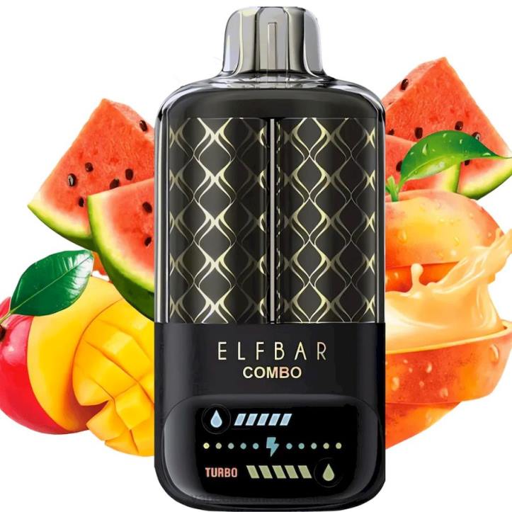 Elf Bar Combo 25.000 manga pêssego e melancia DNNJ6 Vape Recarregável