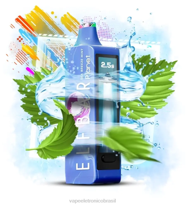 Elf Bar Planet 25.000 brisa do mar hortelã DNNJ18 Vape Eletronico