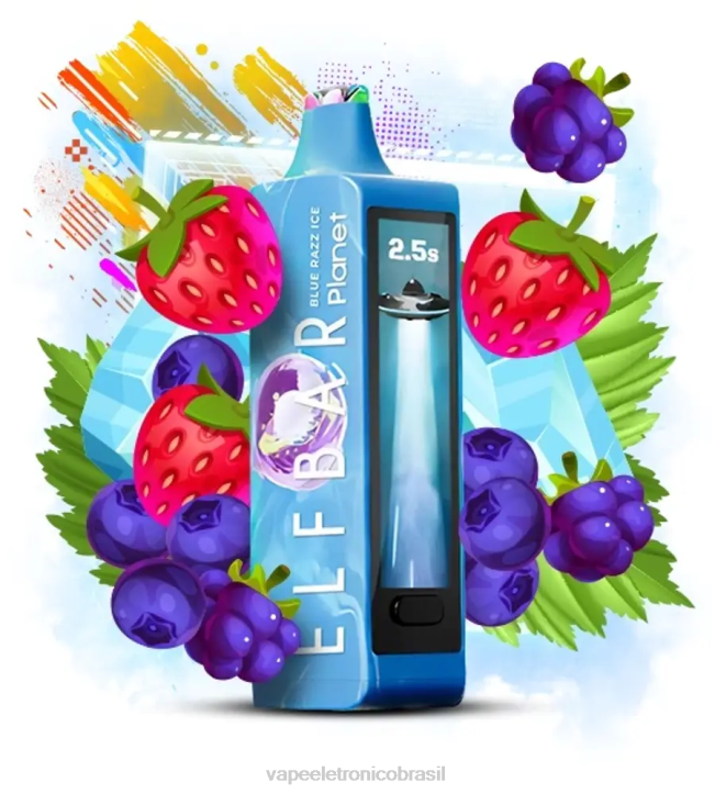 Elf Bar Planet 25.000 gelo azul DNNJ15 Vape Sem Nicotina