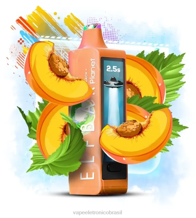 Elf Bar Planet 25.000 pêssego DNNJ24 Vape Descartavel