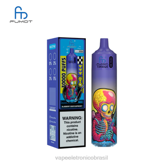 Fumot Tornado 30k música framboesa azeda de mirtilo V6486 - Vape Recarregável