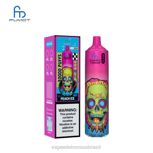 Fumot Tornado 30k música gelo de pêssego V64820 - Vape Sem Nicotina