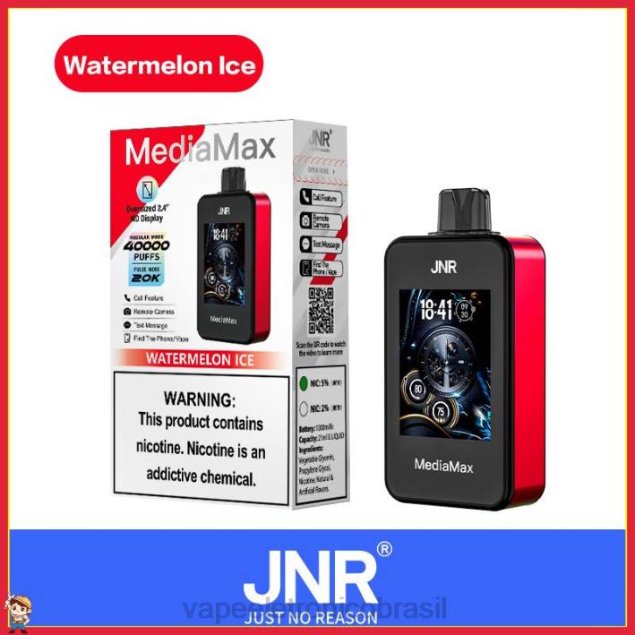 JNR MediaMax 40k sopro gelo de melancia L4N418 | Vape Eletronico