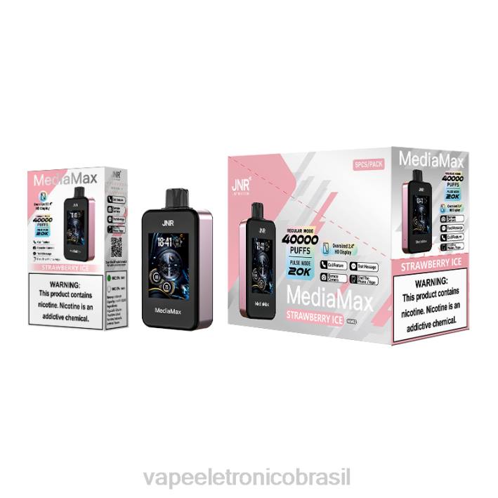JNR MediaMax 40k sopro gelo de morango L4N417 | Vape Vaporesso