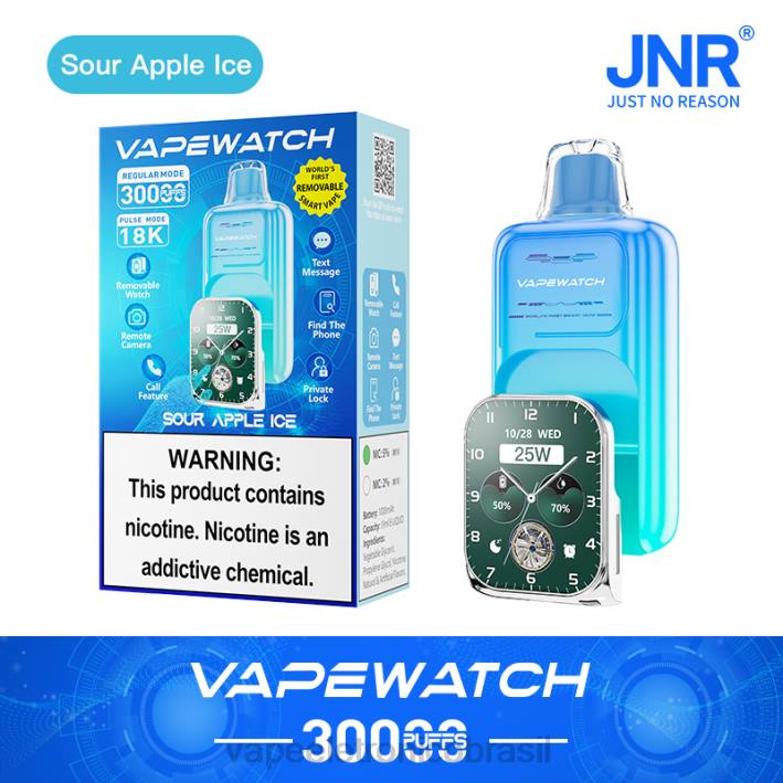 JNR relógio vaporizador gelo de maçã azeda L4N45 | Vape Sem Nicotina