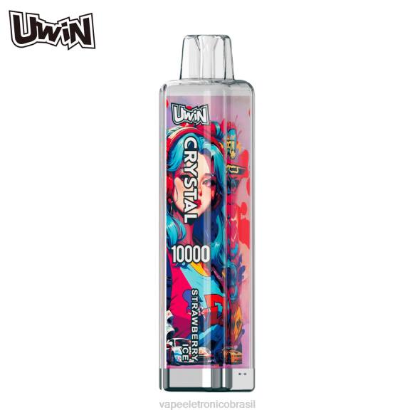 UWIN CRYSTAL 10.000 vapores descartáveis gelo de morango 688D9 - Vape Descartavel