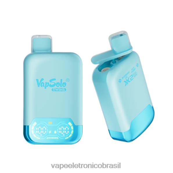 Vapsolo TWINS vaporizador descartável gelo de mirtilo e cereja com gás 6BR28139 - Vape Descartavel